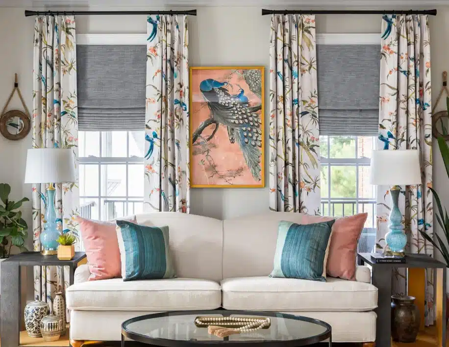 curtains with roman blinds